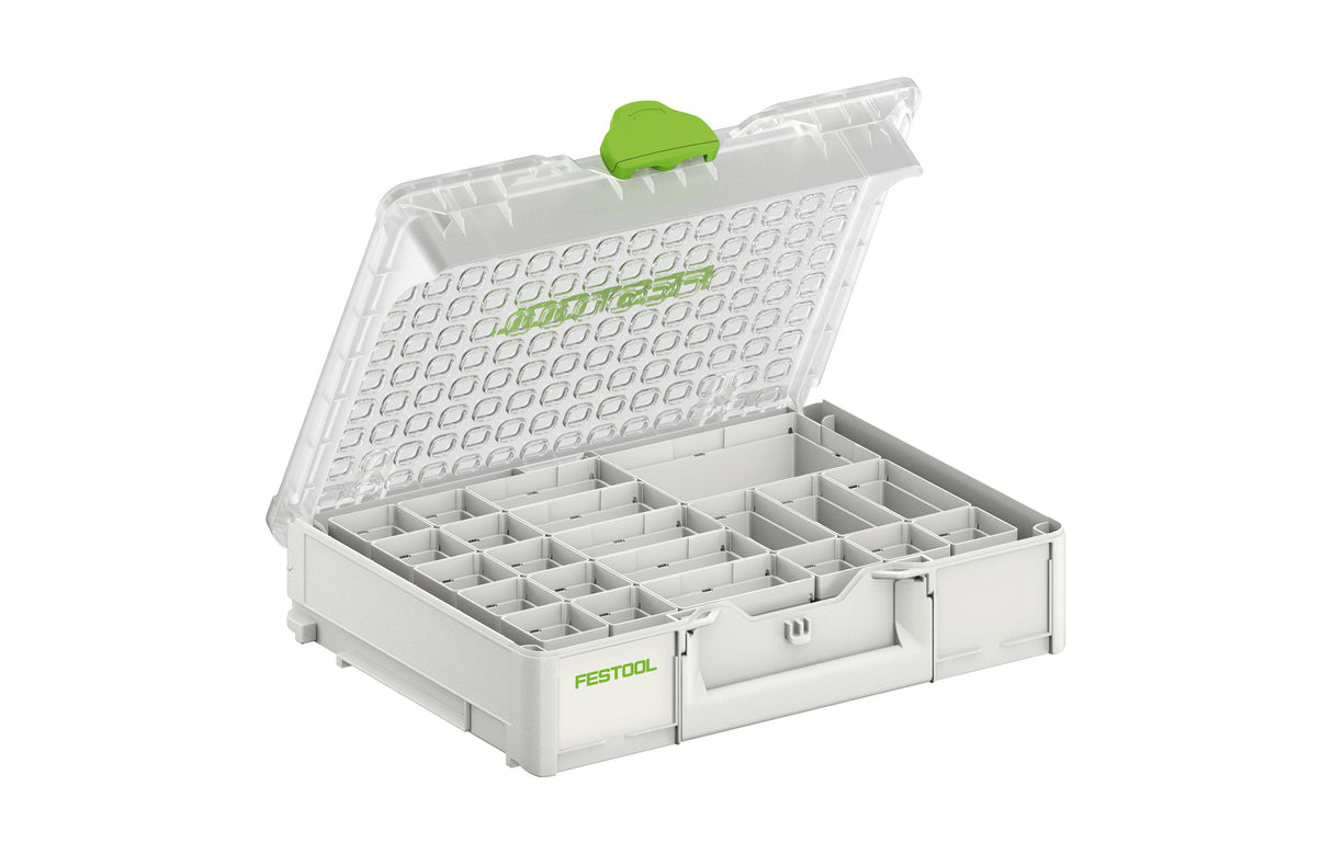 Festool Systainer3 89mm x 396mm 22 Compartment Organiser in workshop setting
