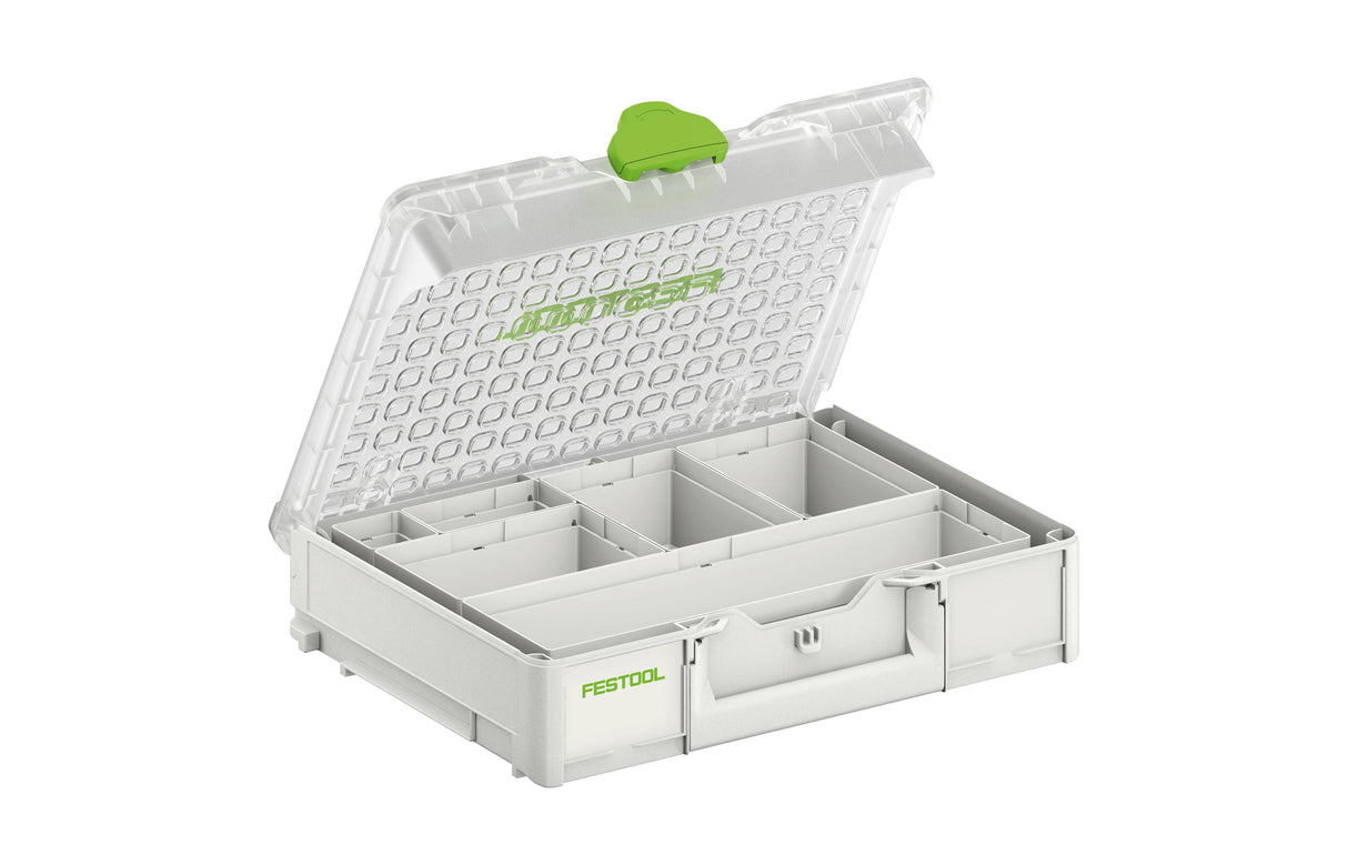 Festool Systainer3 Medium 6 Compartment Organiser in collaboration with TANOS and Bott for workshop and construction site mobility