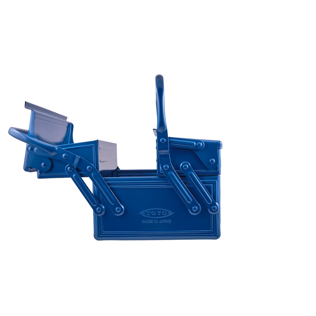 Toyo Steel 35cm Cantilever Toolbox with Short Handle Blue