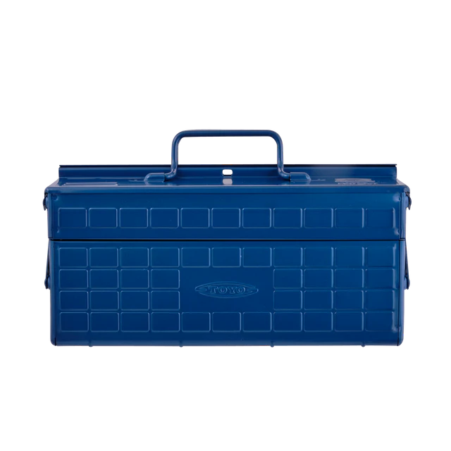 Toyo Steel 35cm Cantilever Toolbox with Short Handle Blue