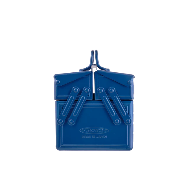 Toyo Steel 35cm Cantilever Toolbox with Short Handle Blue