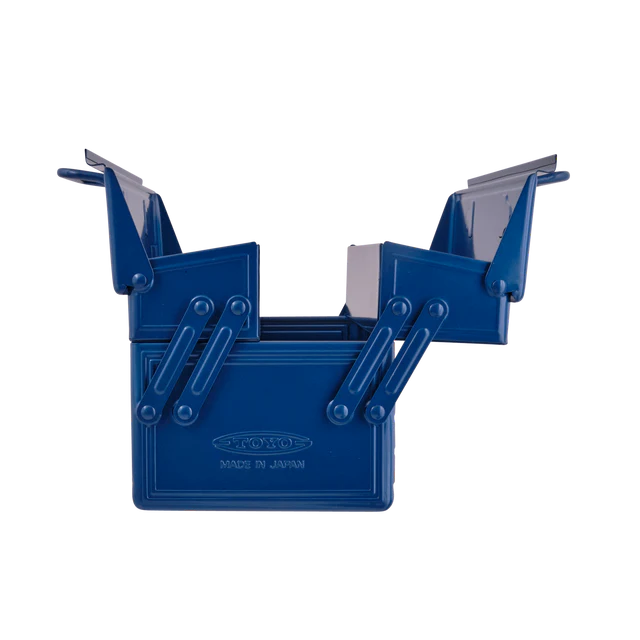 Toyo Steel 35cm Cantilever Toolbox with Short Handle Blue