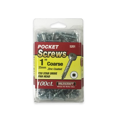 Milescraft Pocket Hole Screws - 8G 25mm Coarse Thread