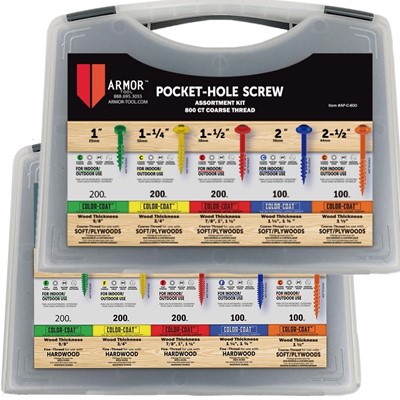 Armor Tool Pocket Hole Screws Double Kit - Coarse & Fine - Two Boxes of 800