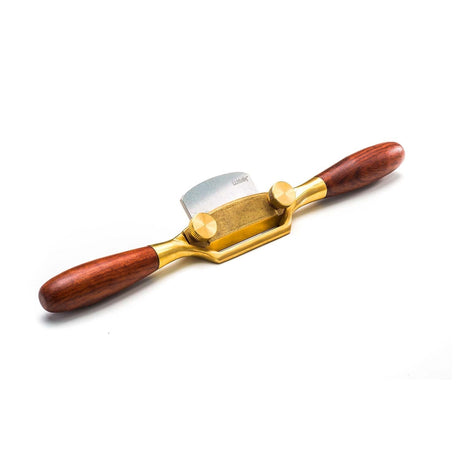 Luban Flat Sole Spokeshave with Bubinga handles angled view