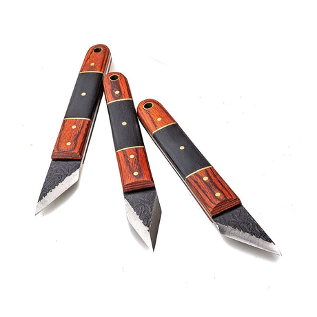 Luban Set of 3 Woodworking Marking Knives M2 HSS in Australian hardwood workshop