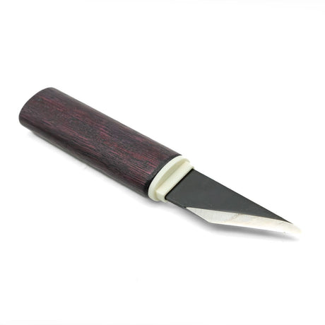 Yoshiharu Hamono Wooden Handled Kiridashi Marking Knife with Sheath, ideal for precise cutting and carving tasks