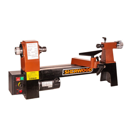 Sherwood Micro Wood Lathe 200mm Swing 300W, ideal for intricate woodworking projects