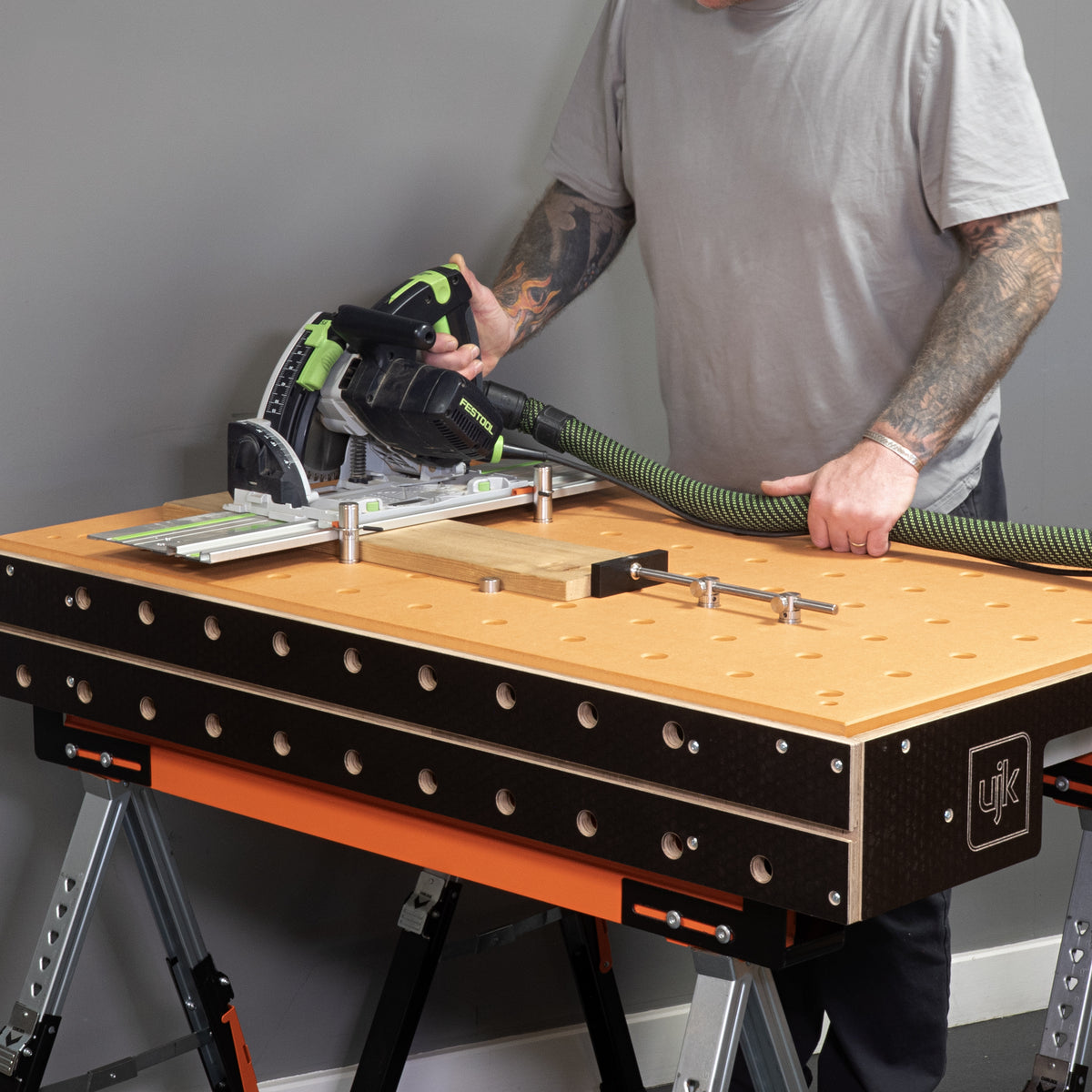 UJK Multifunction Workbench + UJK Sawhorses + UJK HDF Valchromat Top for Parf Dogs