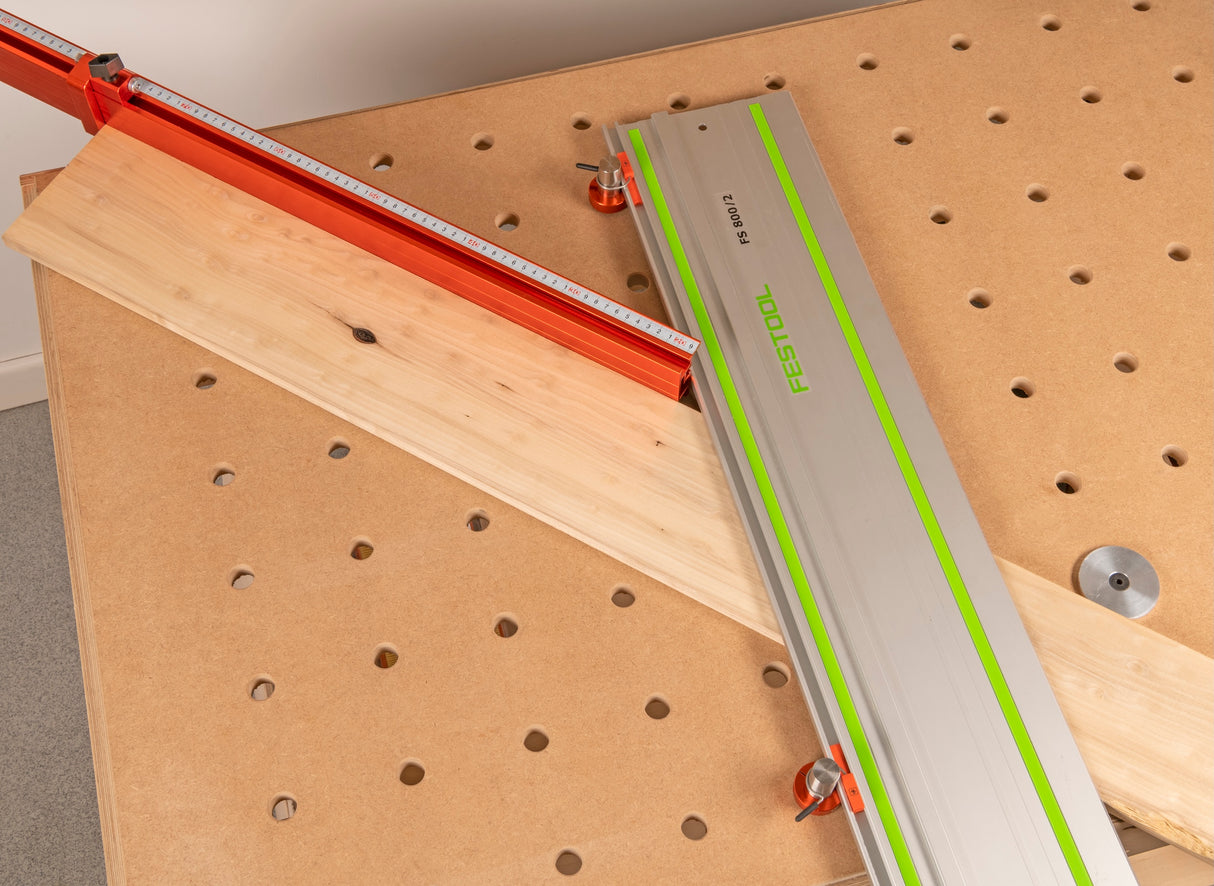 UJK Fence And Length Stop For Guide Rail Saws suits 20mm Dog Hole Workbenches