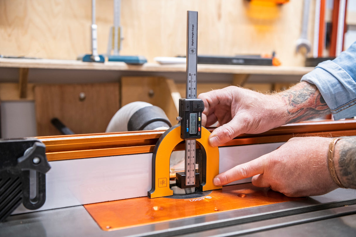 UJK Digital Height Gauge 55mm Vertical Range, CNC machined from 12mm phenolic sheet