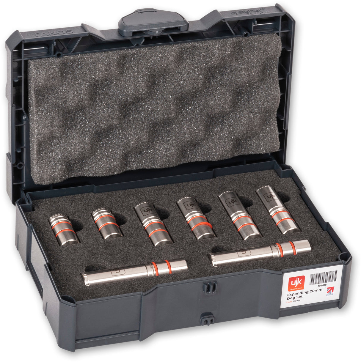UJK Set of 8 Expanding 20mm Bench Dogs with Mini Systainer