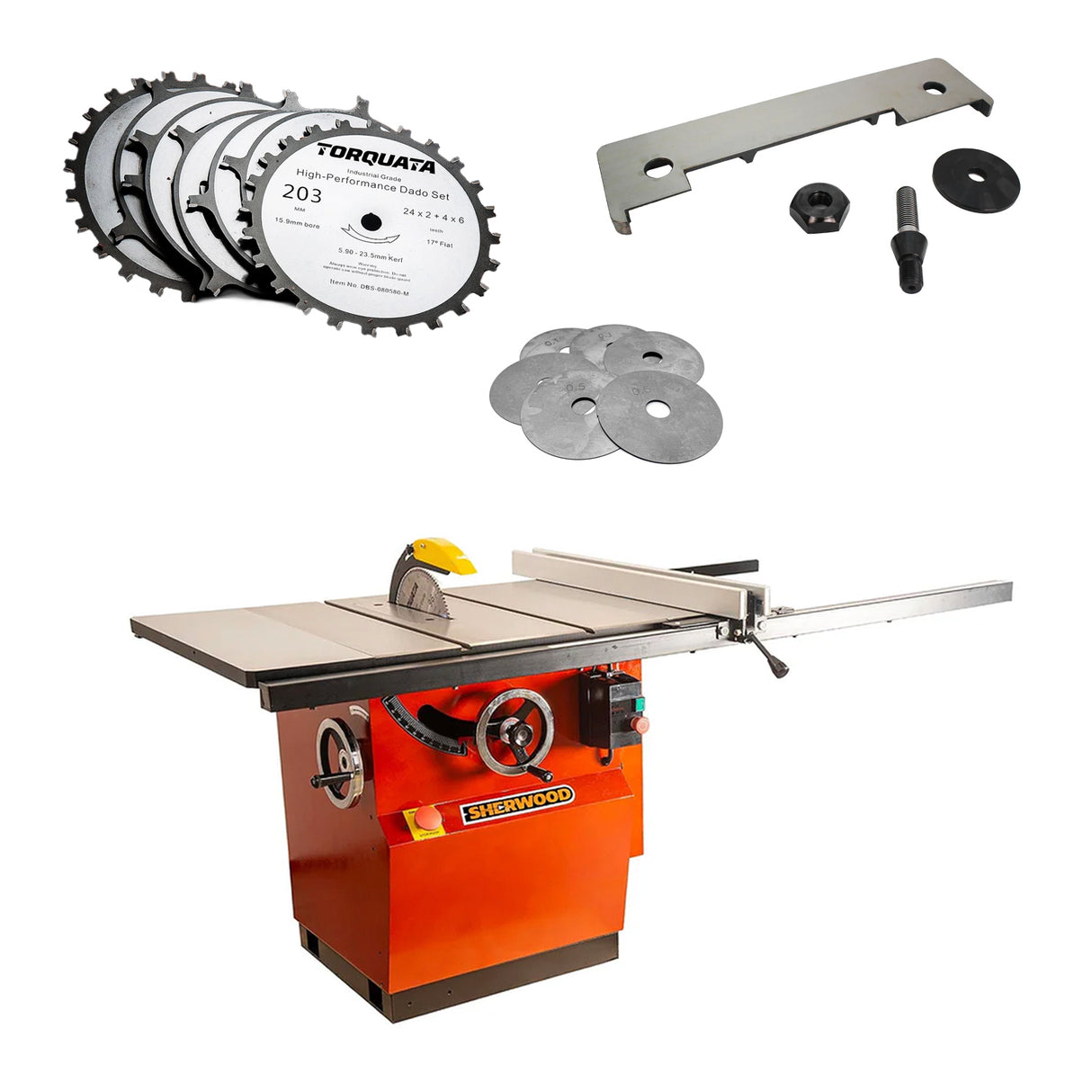 Sherwood 12in Heavy Duty Cabinet Table Saw Dado Bundle