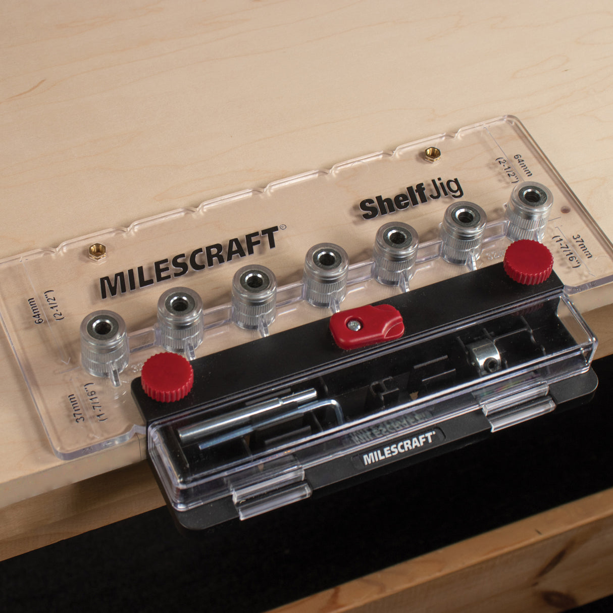 Milescraft ShelfJig Shelf Pin Hole Poisitioning Jig with Drill Bit