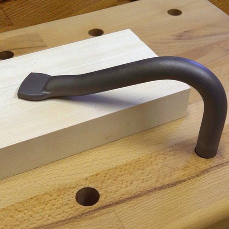 Narex Traditional Bench Holdfast Cast Iron in use on 19mm dog hole benchtop