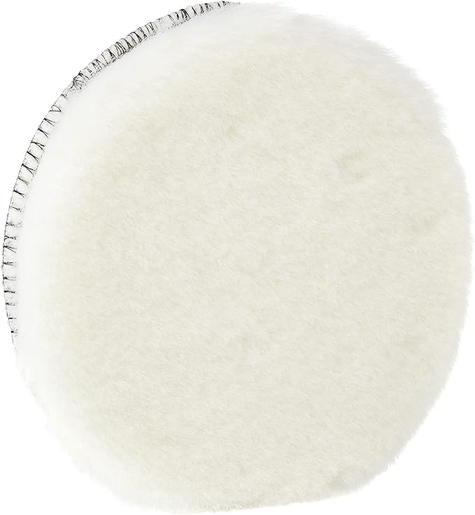 Festool 80mm Sheepskin Buffing Pad Pack of 5 in use on timber surface