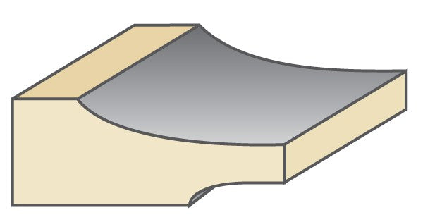 Torquata Back-Cutter Cove Horizontal Panel Raising Router Bit in use on wood panel