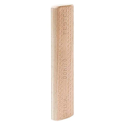 Festool Beech Tenons 8mm x 100mm for DF 700 Pack of 150 displayed in woodworking workshop setting