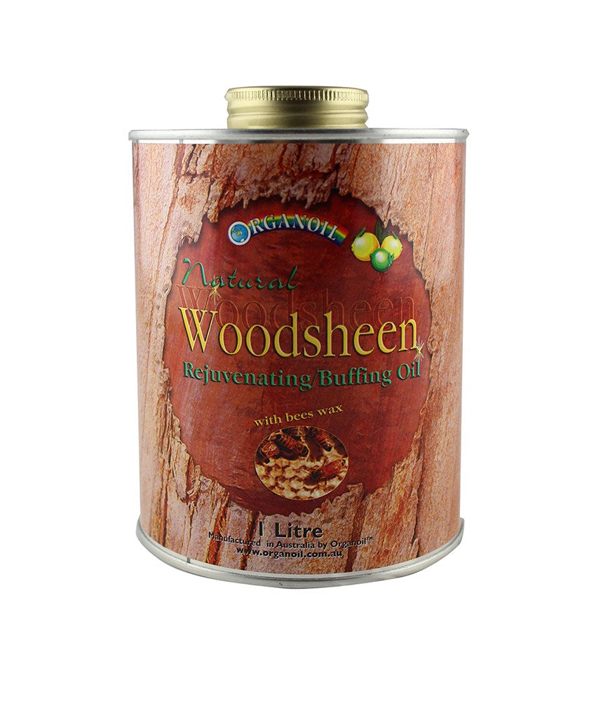 Organoil Woodsheen Fine Buffing Oil 1L Clear Finish suits Pale Timbers