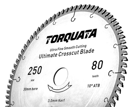 Torquata 250mm Diameter 30mm Bore Fine Cut Off Circular Saw Blade