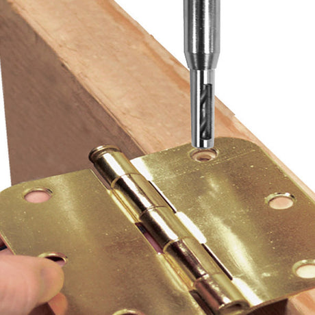 Milescraft Hinge Bit Set Vix Bits in action for precise hinge alignment