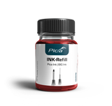 Pica Marker Red Ink Refill Set 25mL with glass ink bottle, pipette, wicks for Pica & BIG Ink Markers