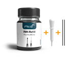 Pica Marker Black Ink Refill Set 25mL contents including ink bottle, pipette, and wicks for Pica Ink & BIG Ink markers