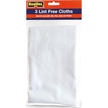 Rustins Lint Free Finishing Cloths Pack of 3 300x300mm