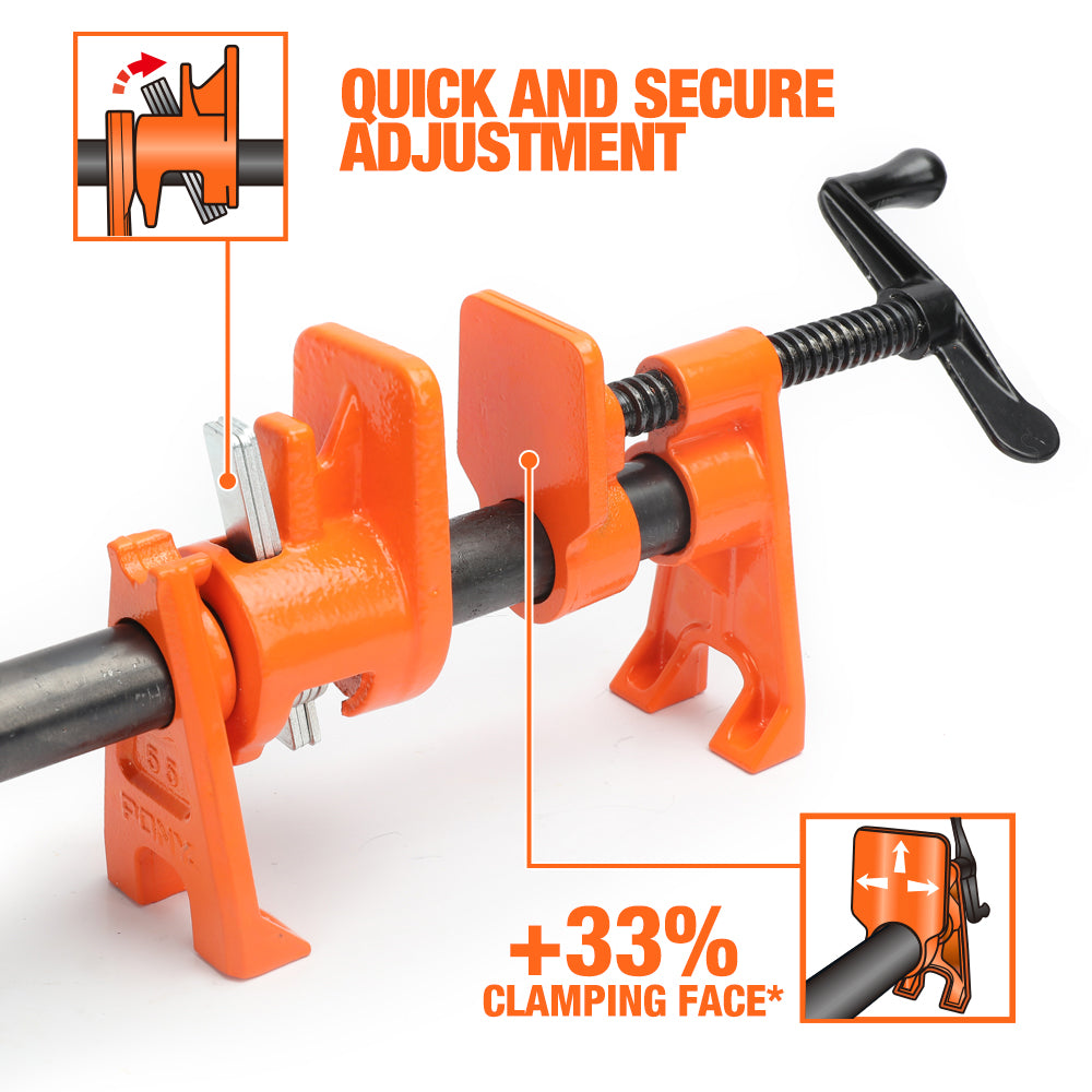 Pony Jorgensen Extended Foot Pipe Clamp for 3/4in Pipe Panel Clamping