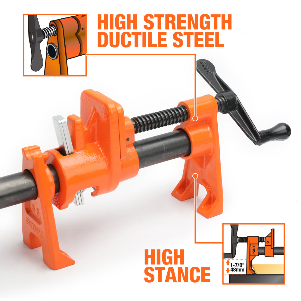 Pony Jorgensen Extended Foot Pipe Clamp for 3/4in Pipe Panel Clamping