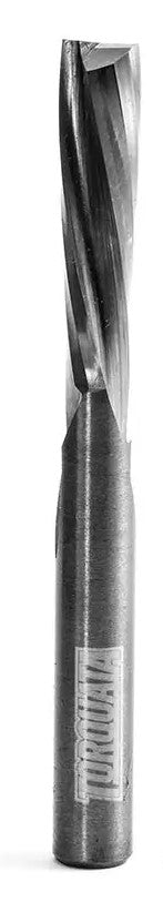 Solid carbide downcut spiral router bit for precise woodworking, 1/4in shank