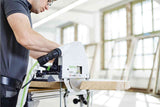 Festool TS 75 210mm plunge cut circular saw on 1400mm rail, showcasing precision cutting depth up to 75mm without splinters