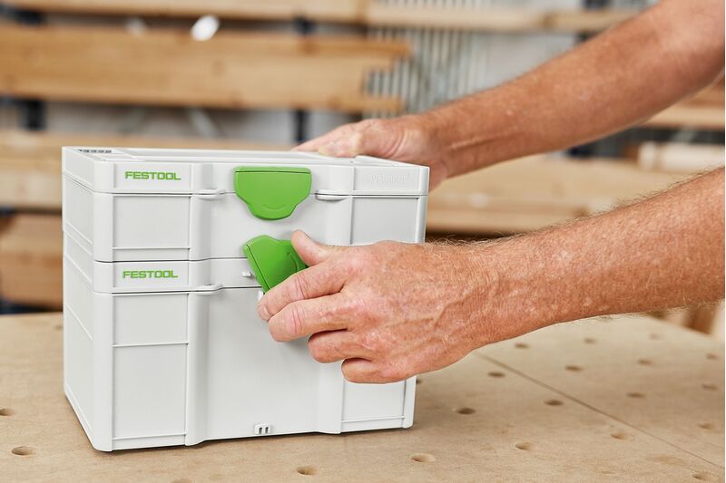 Compact Festool Systainer SYS3 S 147 storage box, ideal for small parts and accessories, neatly organized and easily transportable