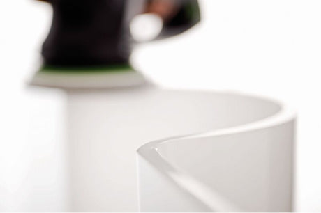 Festool 125mm Granat Abrasive Disc 9 Hole Pack of 10 in use on woodworking project