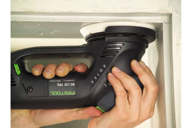 Festool Granat Abrasive Disc 125mm 9 Hole Pack of 10 in use on a sanding machine