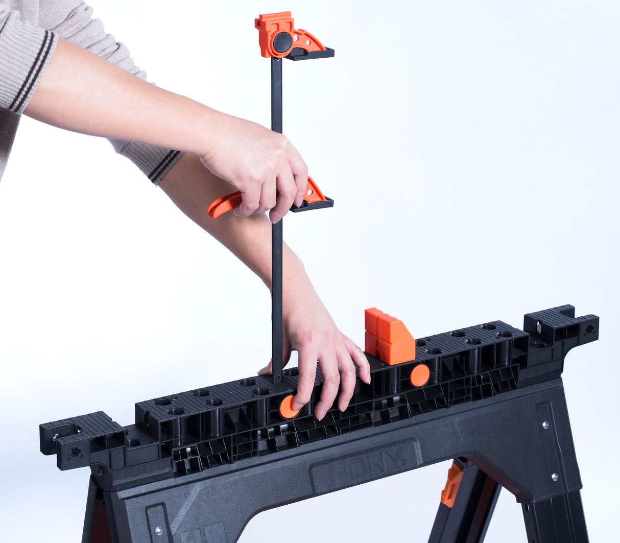 Pony Jorgensen 2-Piece Clamping Sawhorse includes Clamps & Bench Dogs