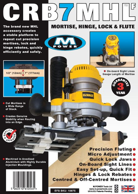 MPOWER CRB7 Combination Router Base Mortice Hinge & Lock Jig Attachment