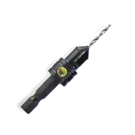 Snappy 4.4mm #8-Gauge Gold Screw Countersink Drill Bit HSS in action, providing efficient pilot hole drilling and countersinking