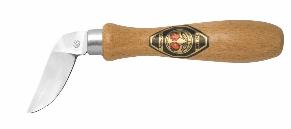 Kirschen #3360 Chip Carving Knife 38mm Bent Aside with Curved Edge for Woodcarving