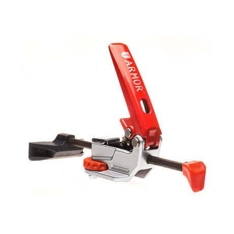 Armor Tool Auto-Adjust T-Track Clamp in use on a workbench