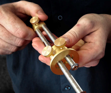 Luban Wheel Mortice Gauge with Brass Head and Micro Adjust Features