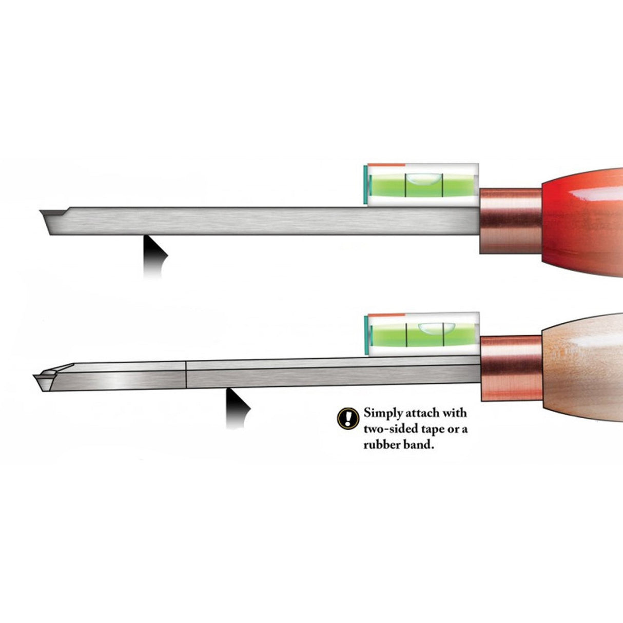 Easy Wood Tools Spirit Level for Woodturning Tools in use with wood lathe