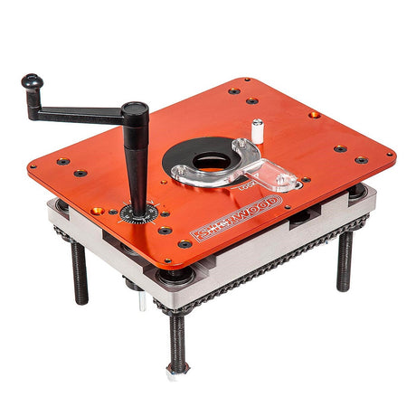 Sherwood Industrial Benchtop Router Table with Cast Iron Table & Plunge Router Lift
