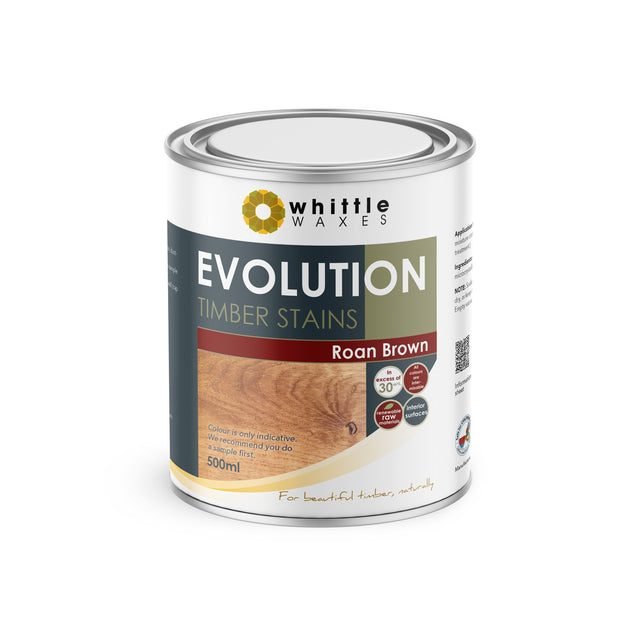 Whittle Waxes Evolution Roan Brown Colour Stain on wood in natural light