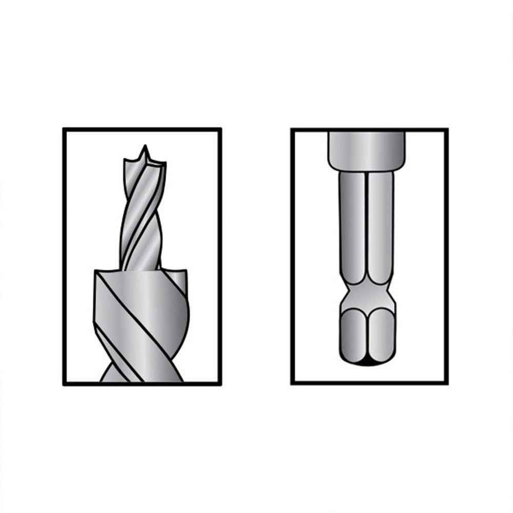 Milescraft HDPocketBit HSS Pocket Hole Jig Stepped Drill Bit 1/2in with Stop Collar