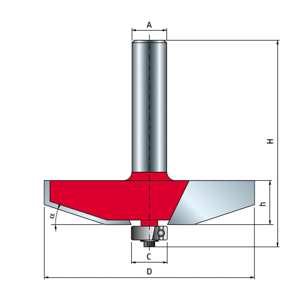 Freud Horizontal Panel Raising Chamfer Router Bit 1/2in Shank