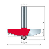 Freud Horizontal Panel Raising Chamfer Router Bit 1/2in Shank