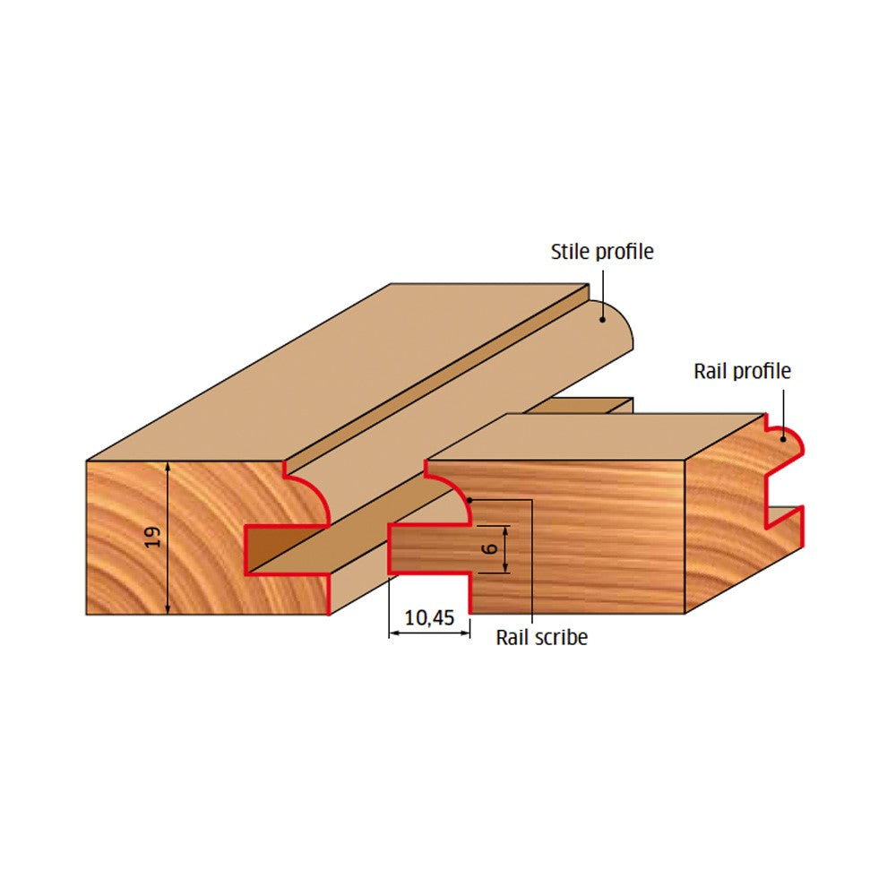 Freud Beading Rail & Stile Router Bit Set 1/2in Shank