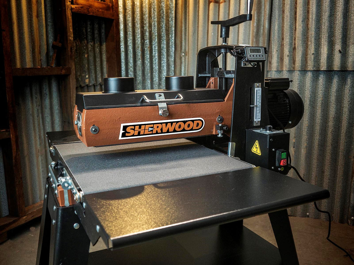 Sherwood 16in Drum Sander with Open Stand Thickness Sander 1125W 1.5HP Variable Speed