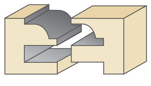 Torquata Small Arched Door Router Bit Set 1/2in Shank
